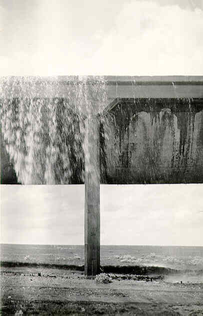 Water spilling over the edge of the Aqueduct
