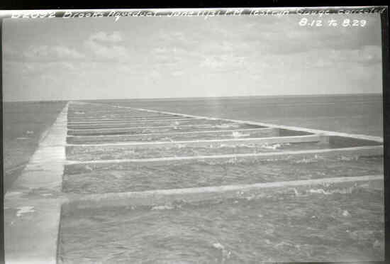 Water flowing dangerously high through the Aqueduct