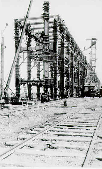 All sorts of rebar and cement all over the place...